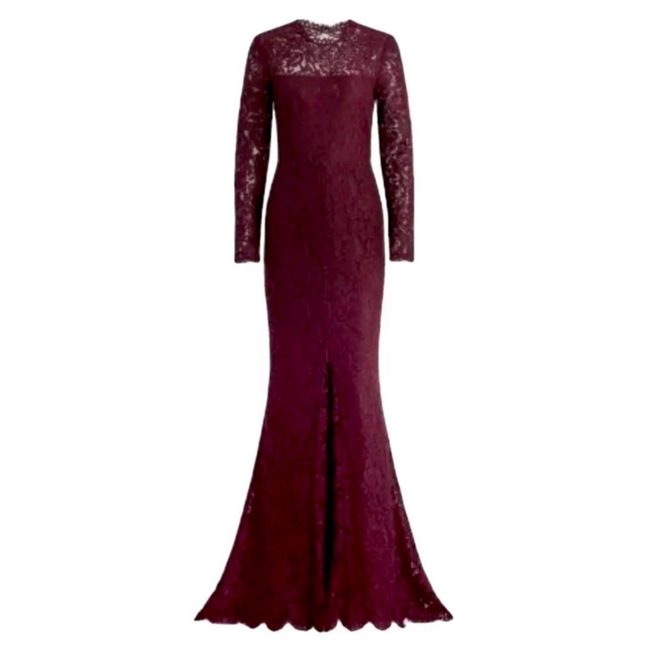 Nwt Rachel Zoe Angie Fig Purple Lace Open Back Long Sleeve Gown Dress Sz 0 $525